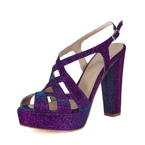 PERI Purple Aqua Strappy Handmade Sandal Heels